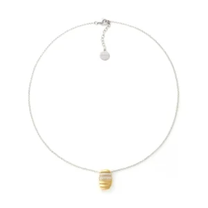 6500 COLLANA IN ARGENTO BICOLORE CON ZIRCONI - Gioielleria Nicolis